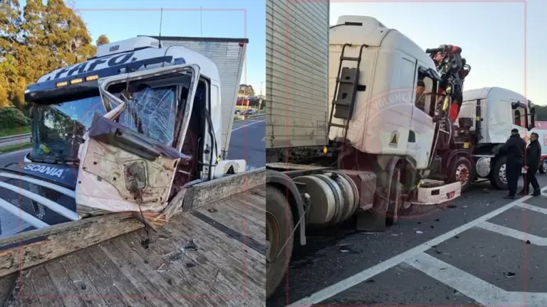Colisão entre dois caminhões deixa uma pessoa ferida na BR-470 em Garibaldi - Studio TV