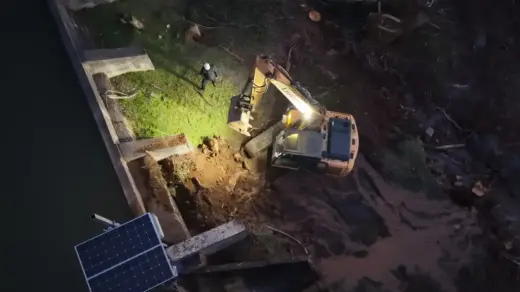 Corsan mobiliza máquinas e amplia operação de segurança na Barragem Arroio São Luiz, em São Marcos - Studio TV