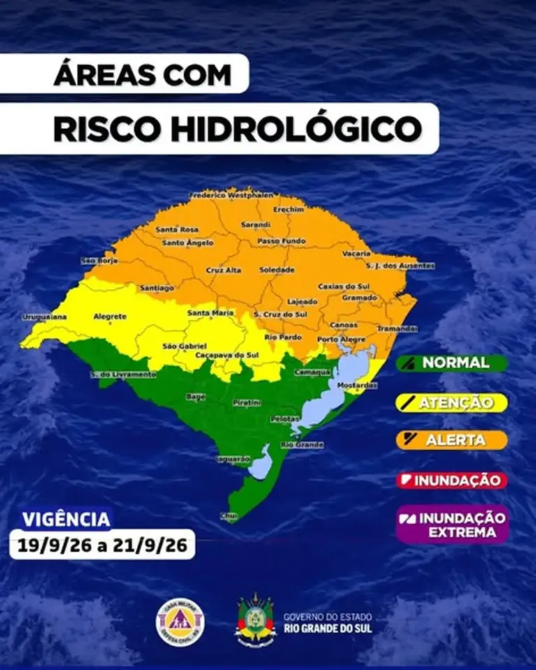 Defesa Civil alerta para tempestades, ventos acima de 90 km/h e chuva de até 200 mm no RS - Studio TV