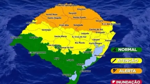 Defesa Civil atualiza alerta hidrológico e aponta risco de alagamentos no Rio Grande do Sul - Studio TV