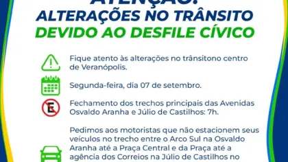 Desfile Cívico de 7 de Setembro terá alterações no trânsito em Veranópolis - Studio TV