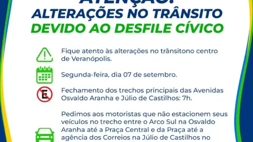 Desfile Cívico de 7 de Setembro terá alterações no trânsito em Veranópolis - Studio TV