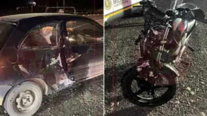 Duas pessoas ficam feridas em colisão entre carro e motocicleta em Garibaldi - Studio TV