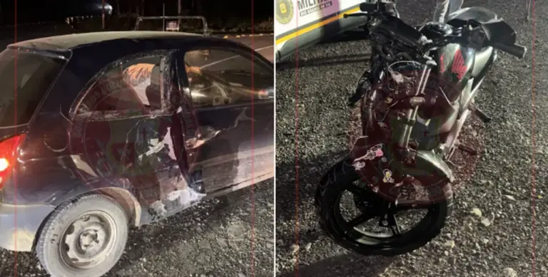 Duas pessoas ficam feridas em colisão entre carro e motocicleta em Garibaldi - Studio TV