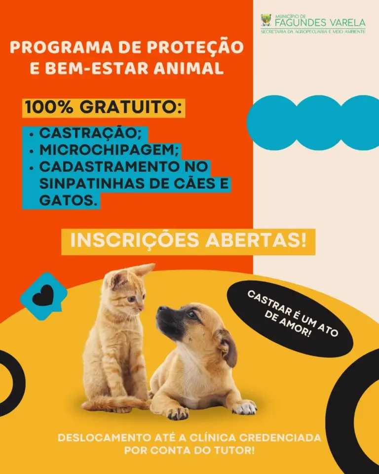 Fagundes Varela abre inscrições para castração gratuita de cães e gatos - Studio TV
