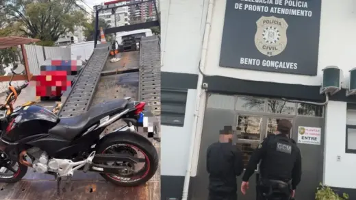 GCM recupera motocicleta furtada e prende procurado em Bento Gonçalves - Studio TV