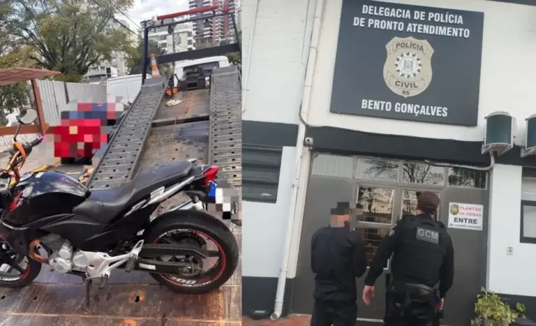 GCM recupera motocicleta furtada e prende procurado em Bento Gonçalves - Studio TV