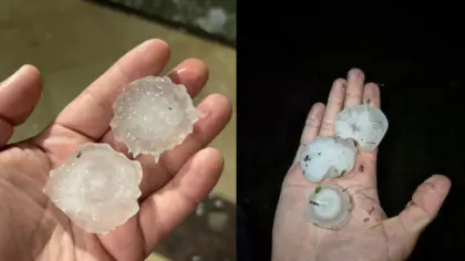 Granizo de grande porte atinge Santiago e deixa ruas cobertas de gelo no RS - Studio TV