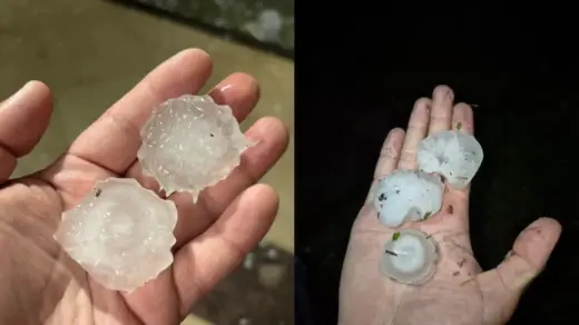 Granizo de grande porte atinge Santiago e deixa ruas cobertas de gelo no RS - Studio TV