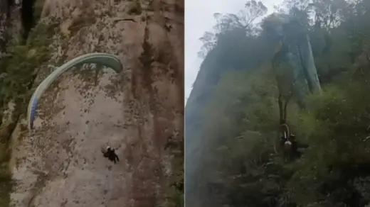Homem cai com paramotor na Serra do Corvo Branco em SC - Studio TV