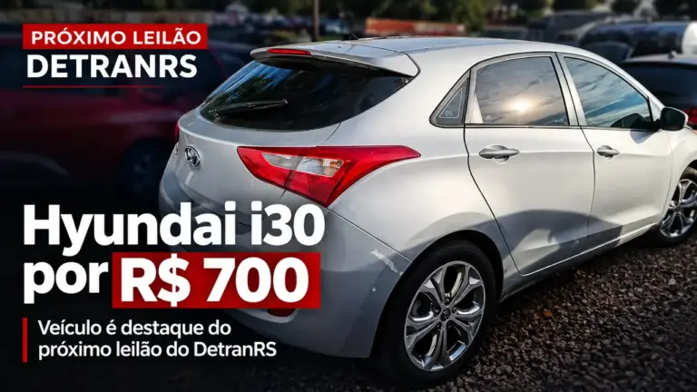 Hyundai i30 com lance inicial de R$ 700 é destaque no próximo leilão do DetranRS - Studio TV