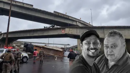 Identificados motorista e passageiro mortos após caminhão cair da Ponte Nova do Guaíba - Studio TV
