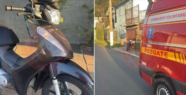 Motociclista fica ferida após queda na Rua Alencar Araripe, em Garibaldi - Studio TV