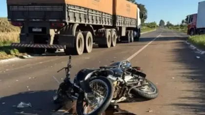 Motociclista morre após colisão com carreta na BR-158, em Cruz Alta - Studio TV