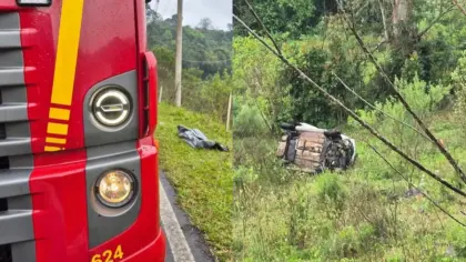 Mulher morre após carro sair da pista e cair em ribanceira entre Bento Gonçalves e Pinto Bandeira - Studio TV