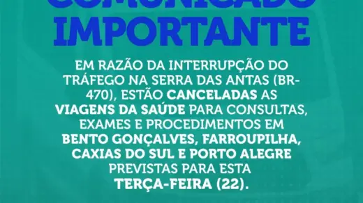 Nova Prata cancela transporte de pacientes por bloqueio na BR-470, na Serra das Antas - Studio TV
