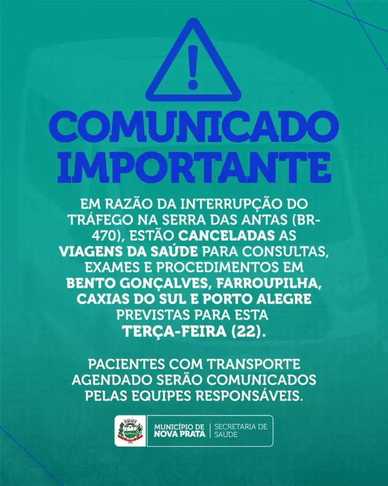 Nova Prata cancela transporte de pacientes por bloqueio na BR-470, na Serra das Antas - Studio TV