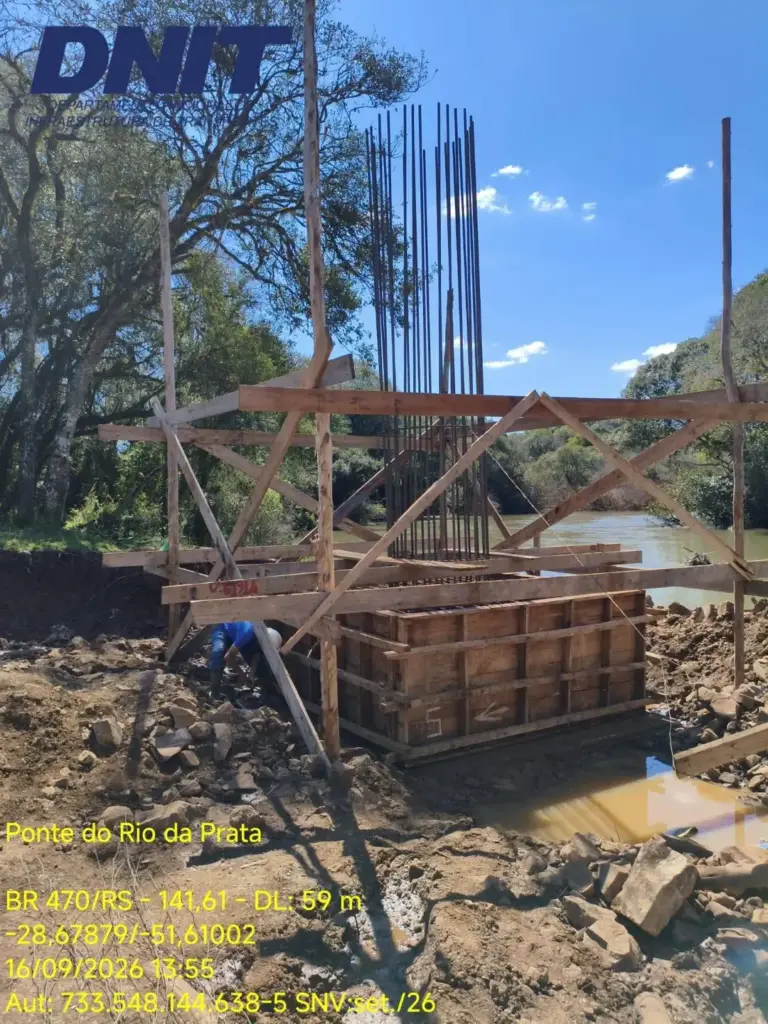 Obras da ponte sobre o Rio da Prata avançam na BR-470 entre Nova Prata e André da Rocha - Studio TV