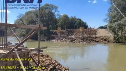 Obras da ponte sobre o Rio da Prata avançam na BR-470 entre Nova Prata e André da Rocha - Studio TV
