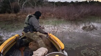 Polícia apreende 250 metros de redes de pesca na Barragem de Ernestina - Studio TV