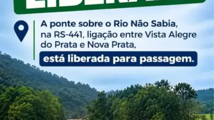 Ponte sobre o Rio Não Sabia é liberada entre Vista Alegre do Prata e Nova Prata - Studio TV