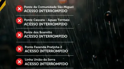 Pontes seguem com acesso interrompido em Nova Prata nesta terça-feira - Studio TV