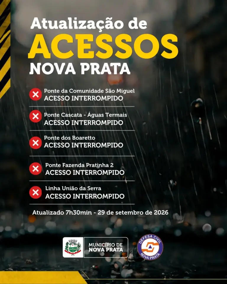 Pontes seguem com acesso interrompido em Nova Prata nesta terça-feira - Studio TV
