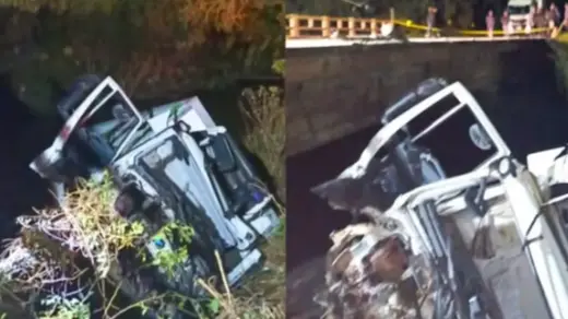 Preso às ferragens e sangrando após cair de ponte, motorista vê populares tentarem saquear carga de caminhão - Studio TV