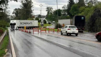PRF restringe circulação na BR-470 na saída de Veranópolis para a Serra das Antas - Studio TV