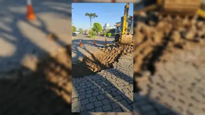 Rua Hugolino Giusti recebe melhorias no calçamento em Veranópolis - Studio TV