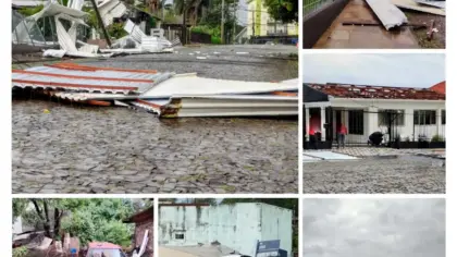 Temporal causa destelhamentos, queda de muro e falta de energia em Panambi - Studio TV