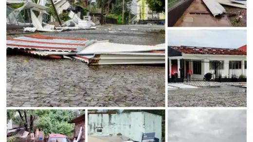 Temporal causa destelhamentos, queda de muro e falta de energia em Panambi - Studio TV