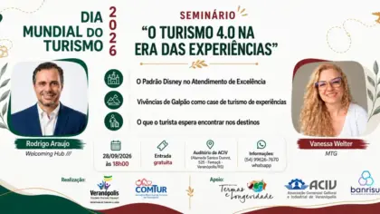 Veranópolis celebra Dia Mundial do Turismo com seminário sobre experiências e excelência no atendimento - Studio TV