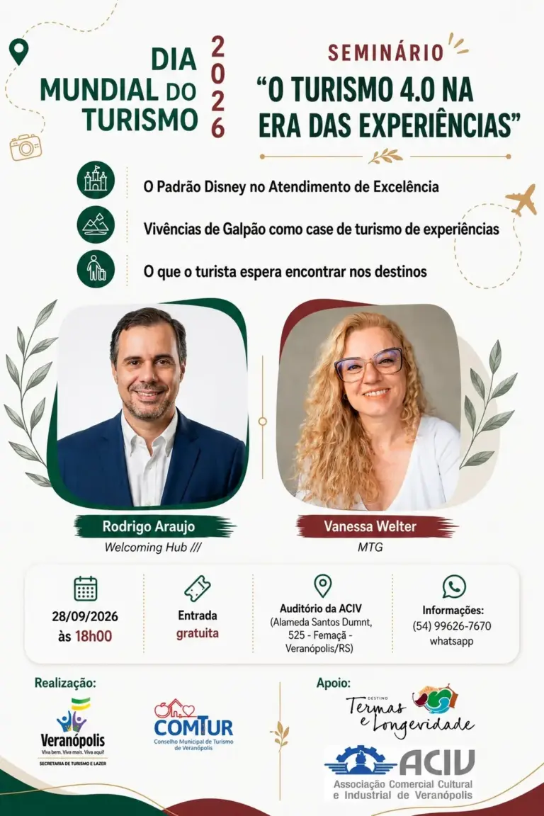 Veranópolis promove seminário gratuito sobre turismo de experiências e excelência no atendimento - Studio TV
