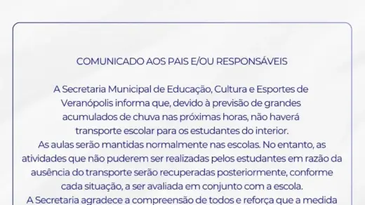 Veranópolis suspende transporte escolar do interior nesta terça-feira devido à previsão de chuva - Studio TV