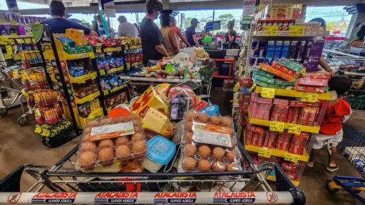 Imagem de supermercado que ilustra o consumo de alimentos