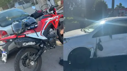 Adolescente de 16 anos fica ferido em acidente entre carro e motocicleta em Bento Gonçalves - Studio TV