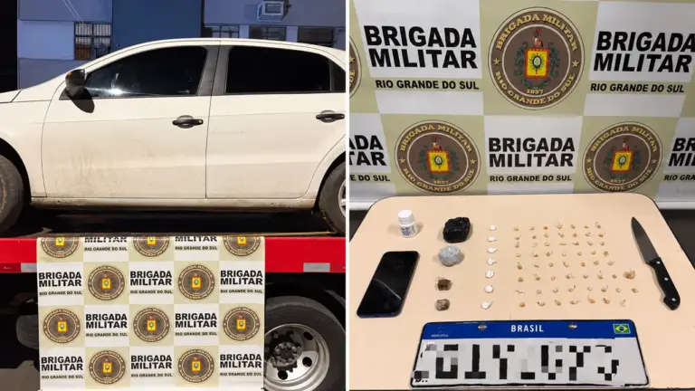 BM prende homem com drogas e recupera em Capão da Canoa carro roubado em Canela - Studio TV