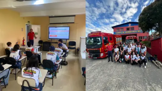 Bombeiros de Veranópolis realizam treinamento com participantes do projeto Agente Mirim da Defesa Civil - Studio TV