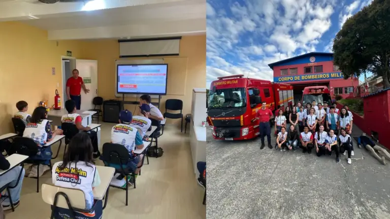 Bombeiros de Veranópolis realizam treinamento com participantes do projeto Agente Mirim da Defesa Civil - Studio TV