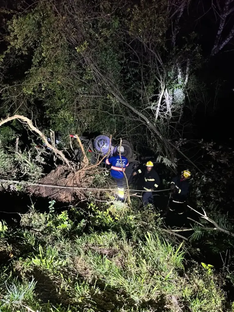 Bombeiros resgatam cavalo preso em reboque após capotamento na ERS-122, em Antônio Prado - Studio TV