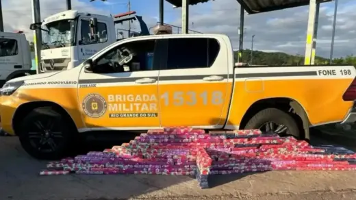 Brigada Militar apreende mais de 100 quilos de maconha após fuga de veículo na RSC-287, em Candelária - Studio TV