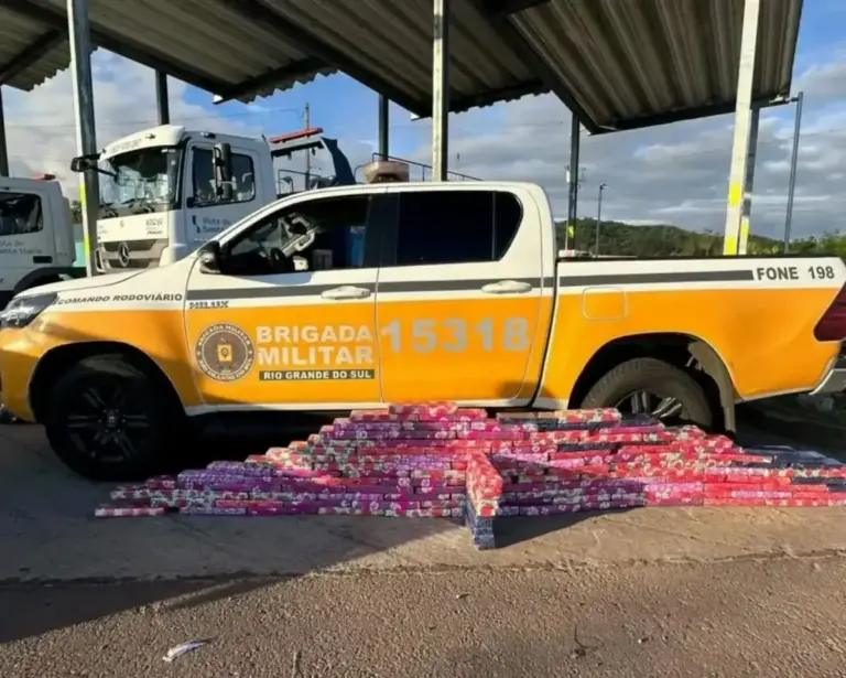 Brigada Militar apreende mais de 100 quilos de maconha após fuga de veículo na RSC-287, em Candelária - Studio TV