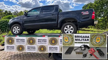 Brigada Militar prende dois homens e recupera Hilux roubada em Não-Me-Toque - Studio TV
