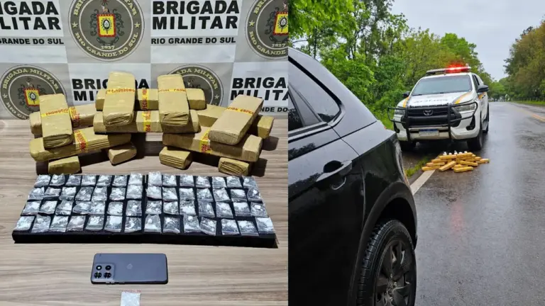 Brigada Militar prende homem com 14 kg de maconha e porções de cocaína na ERS-129, em Guaporé - Studio TV