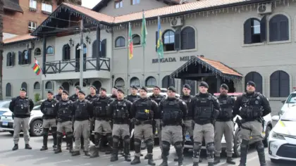 Brigada Militar recebe reforço de policiais para garantir segurança durante eventos de Natal em Gramado e região - Studio TV