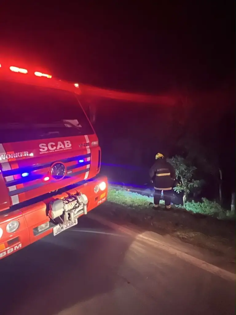 Caminhonete sai da pista e desce barranco de três metros na ERS-122, em Ipê - Studio TV