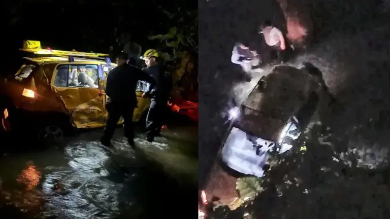 Carro cai de ponte após colisão com caminhão na ERS-122, em Bom Princípio - Studio TV