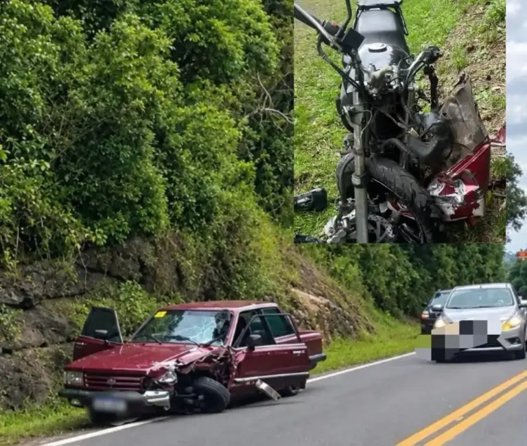 Colisão entre carro e motocicleta deixa duas pessoas feridas na ERS-446, na Serra Gaúcha - Studio TV