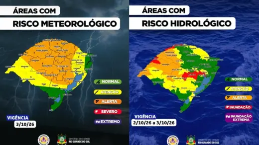 Defesa Civil alerta para tempestades severas e risco de inundações no RS - Studio TV